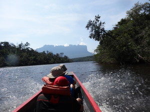 The canoe ride to the falls