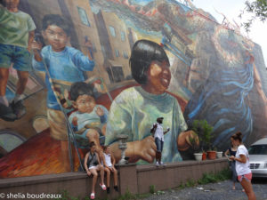 Mural as we enter Chinatown in Philly. 