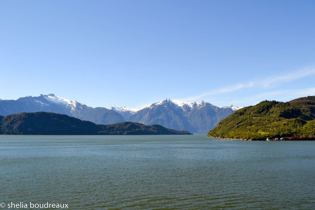 Arriving in Puerto Chacabuco, Chile